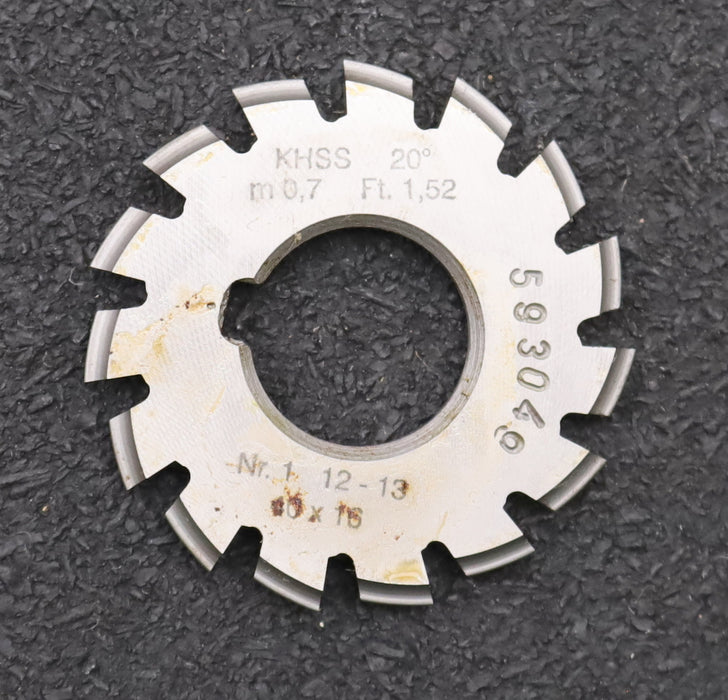 Bild des Artikels DOLD-Zahnformfräser-m=-0,7mm-No.-1-für-Z=-12-13-EGW-20°-gear-profile-cutter