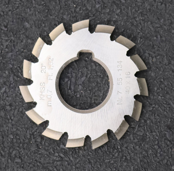 Bild des Artikels DOLD-Zahnformfräser-m=-0,7mm-No.-7-für-Z=-55-134-EGW-20°-gear-profile-cutter