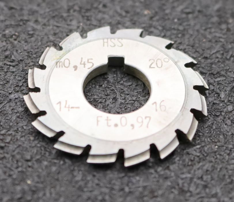 Bild des Artikels DOLD-Zahnformfräser-m=-0,45mm-No.-2-für-Z=-14-16-EGW-20°-gear-profile-cutter