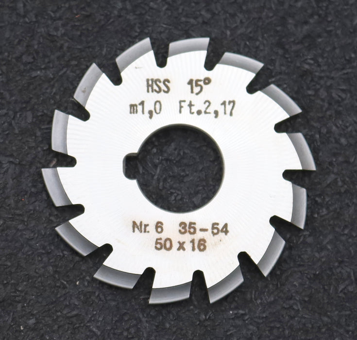 Bild des Artikels DOLD-Zahnformfräser-m=-1mm-No.-6-für-Z=-35-54-EGW-15°-LKN-gear-profile-cutter