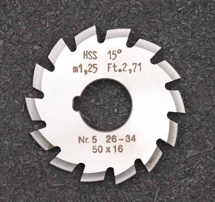 Bild des Artikels DOLD-Zahnformfräser-m=-1,25mm-No.-5-für-Z=-26-34-EGW-15°-gear-profile-cutter