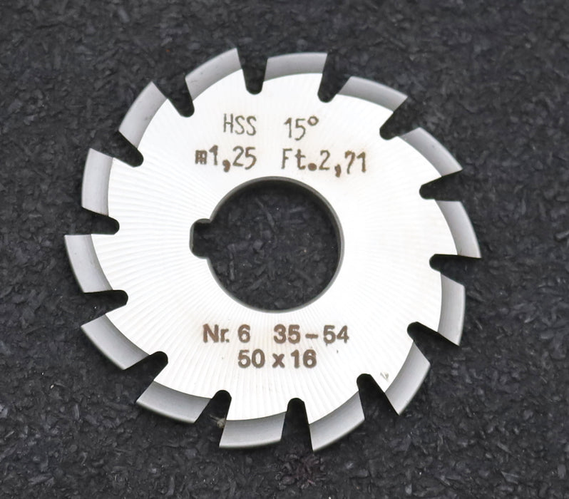 Bild des Artikels DOLD-Zahnformfräser-m=-1,25mm-No.-6-für-Z=-35-54-EGW-15°-gear-profile-cutter