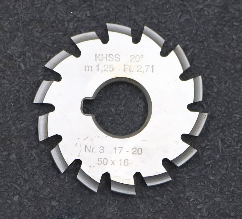 Bild des Artikels DOLD-Zahnformfräser-m=-1,25mm-No.-3-für-Z=-17-20-EGW-20°-gear-profile-cutter