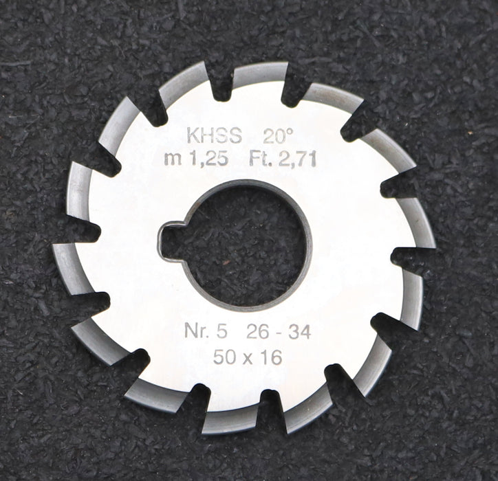 Bild des Artikels DOLD-Zahnformfräser-m=-1,25mm-No.-5-für-Z=-26-34-EGW-20°-gear-profile-cutter