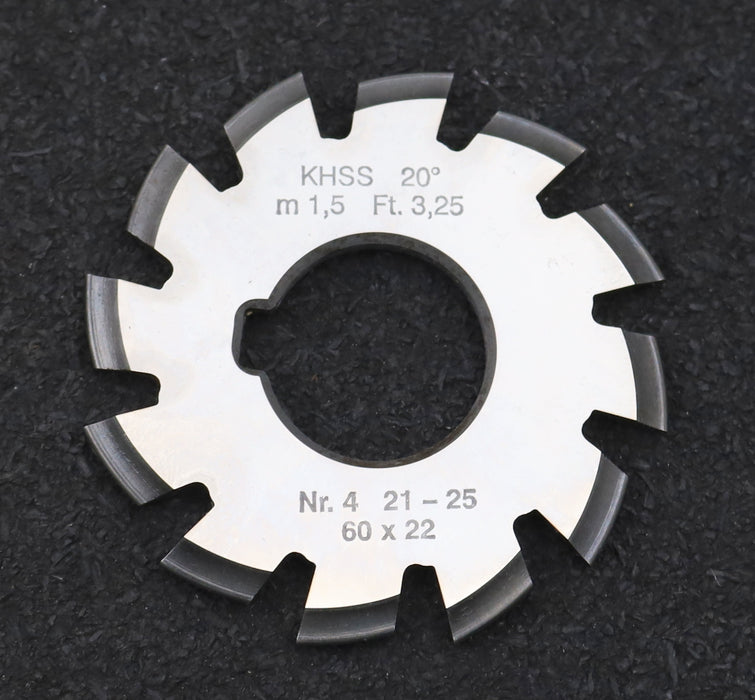 Bild des Artikels DOLD-Zahnformfräser-m=-1,5mm-No.-4-für-Z=-21-25-EGW-20°-gear-profile-cutter