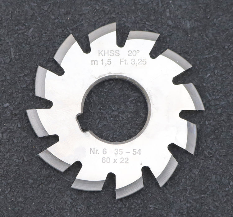 Bild des Artikels DOLD-Zahnformfräser-m=-1,5mm-No.-6-für-Z=-35-54-EGW-20°-gear-profile-cutter