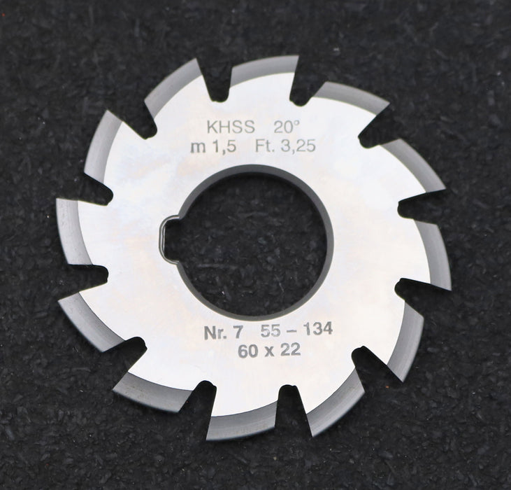 Bild des Artikels DOLD-Zahnformfräser-m=-1,5mm-No.-7-für-Z=-55-134-EGW-20°-gear-profile-cutter