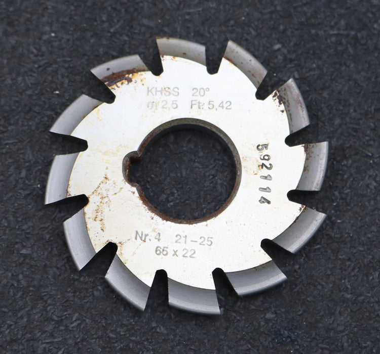 Bild des Artikels DOLD-Zahnformfräser-m=-2,5mm-No.-4-für-Z=-21-25-EGW-20°-gear-profile-cutter