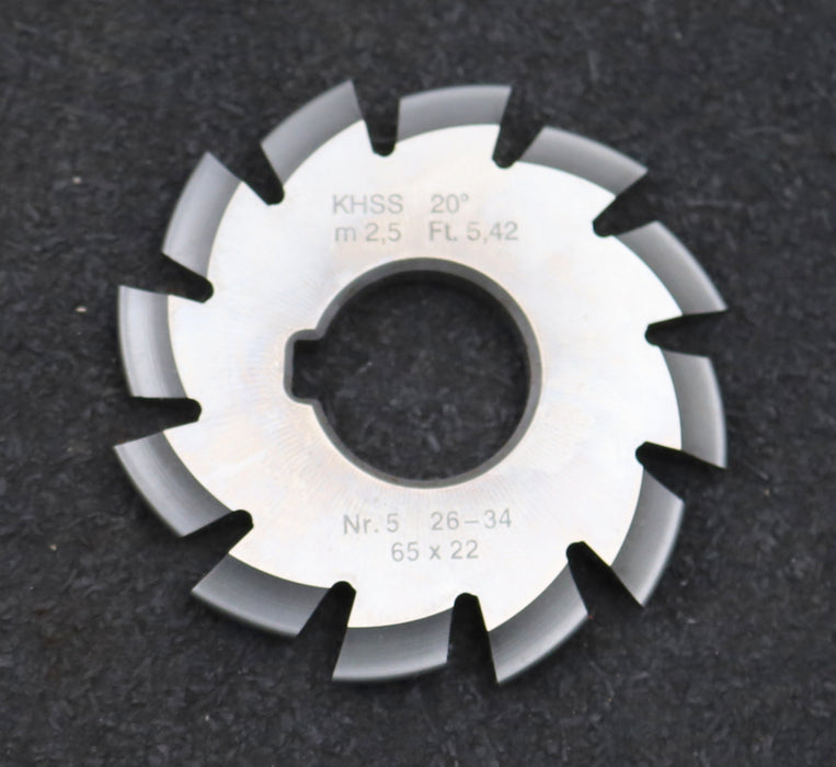 Bild des Artikels DOLD-Zahnformfräser-m=-2,5mm-No.-5-für-Z=-35-54-EGW-20°-gear-profile-cutter