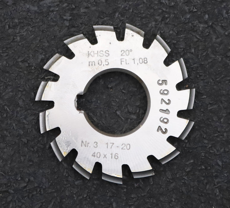Bild des Artikels DOLD-Zahnformfräser-m=-0,5mm-No.-3-für-Z=-17-20-EGW-20°-gear-profile-cutter