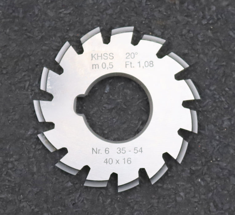 Bild des Artikels DOLD-Zahnformfräser-m=-0,5mm-No.-6-für-Z=-35-54-EGW-20°-gear-profile-cutter