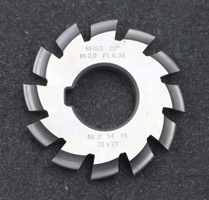 Bild des Artikels DOLD-Zahnformfräser-m=-3mm-No.-2-für-Z=-14-16-EGW-20°-gear-profile-cutter