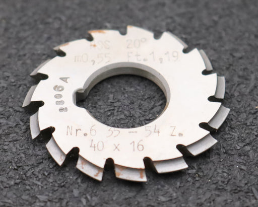 Bild des Artikels DOLD-Zahnformfräser-m=-0,55mm-No.-6-für-Z=-35-54-EGW-20°-gear-profile-cutter