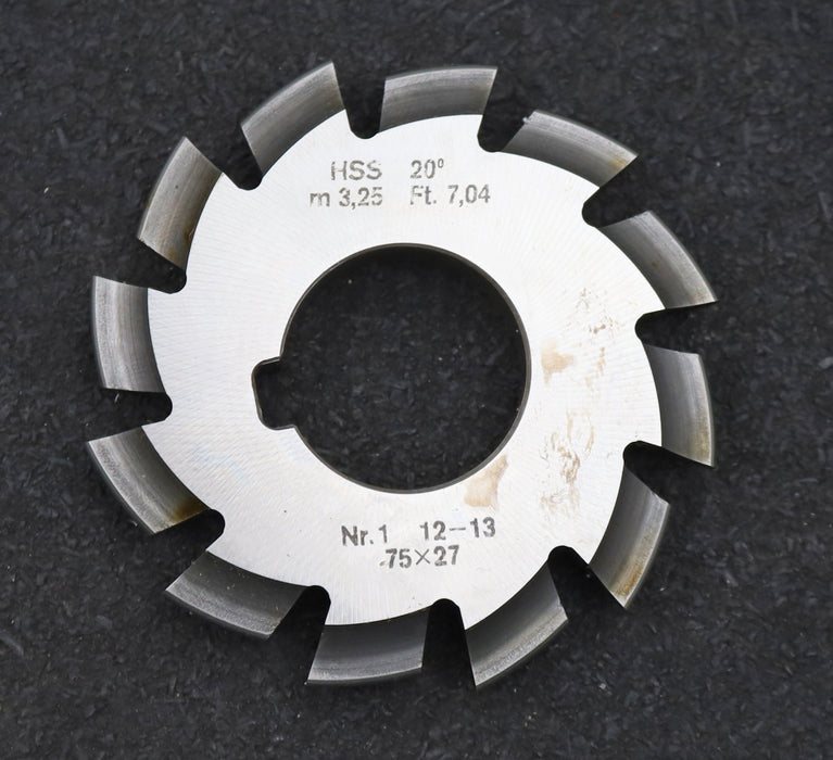 Bild des Artikels DOLD-Zahnformfräser-m=-3,25mm-No.-1-für-Z=-12-13-EGW-20°-gear-profile-cutter