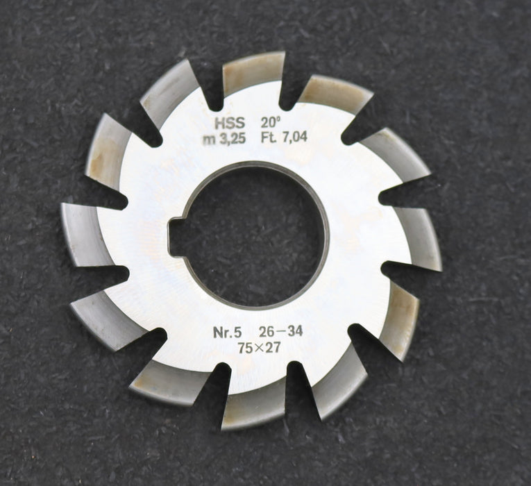 Bild des Artikels DOLD-Zahnformfräser-m=-3,25mm-No.-5-für-Z=-26-34-EGW-20°-gear-profile-cutter