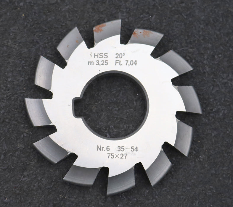 Bild des Artikels DOLD-Zahnformfräser-m=-3,25mm-No.-6-für-Z=-35-54-EGW-20°-LKN-gear-profile-cutter