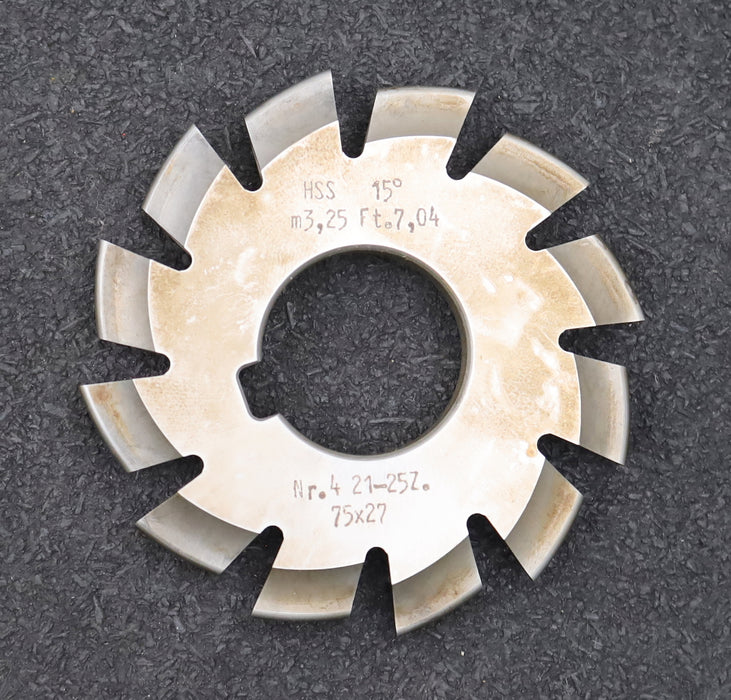 Bild des Artikels DOLD-Zahnformfräser-m=-3,25mm-No.-4-für-Z=-21-25-EGW-15°-gear-profile-cutter
