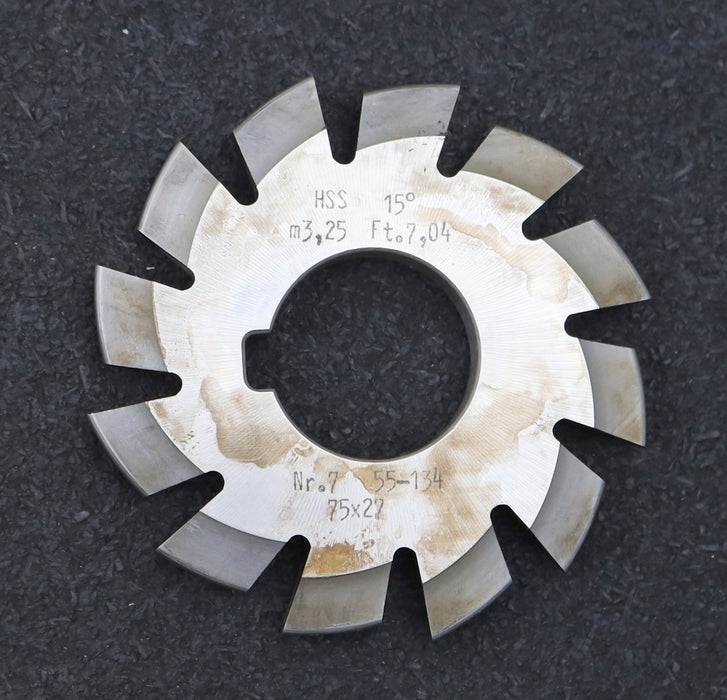 Bild des Artikels DOLD-Zahnformfräser-m=-3,25mm-No.-7-für-Z=-55-134-EGW-15°-gear-profile-cutter