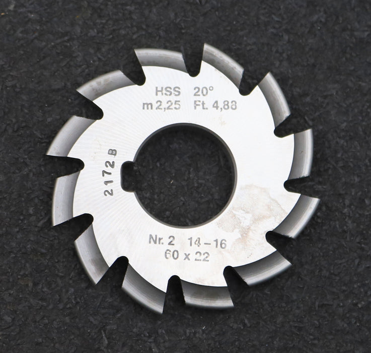 Bild des Artikels DOLD-Zahnformfräser-m=-2,25mm-No.-2-für-Z=-14-16-EGW-20°-gear-profile-cutter