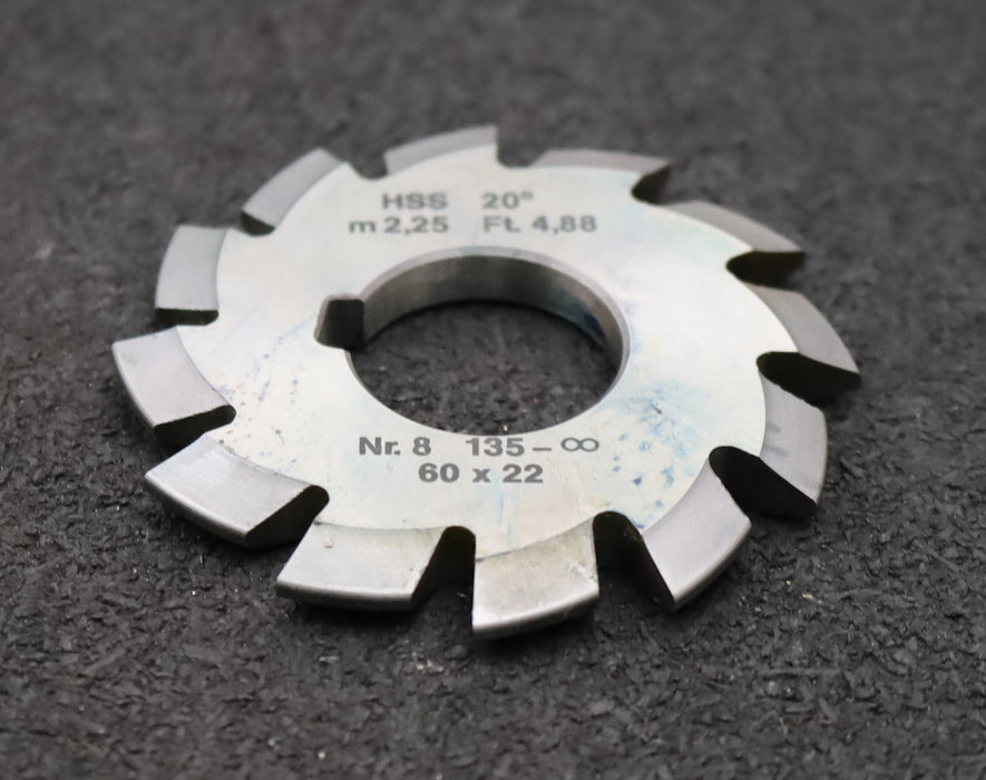 Bild des Artikels DOLD-Zahnformfräser-m=-2,25mm-No.-8-für-Z=-135-00-EGW-20°-gear-profile-cutter