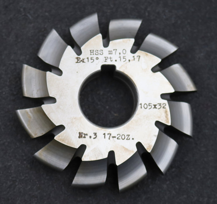 Bild des Artikels DOLD-Zahnformfräser-m=-7mm-No.-3-für-Z=-17-20-EGW-15°-gear-profile-cutter