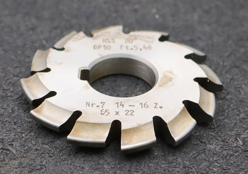 Bild des Artikels DOLD-Zahnformfräser-D.P.=-10-No.-7-für-Z=-14-16-EGW-20°-Ø65x22mm-mit-LKN