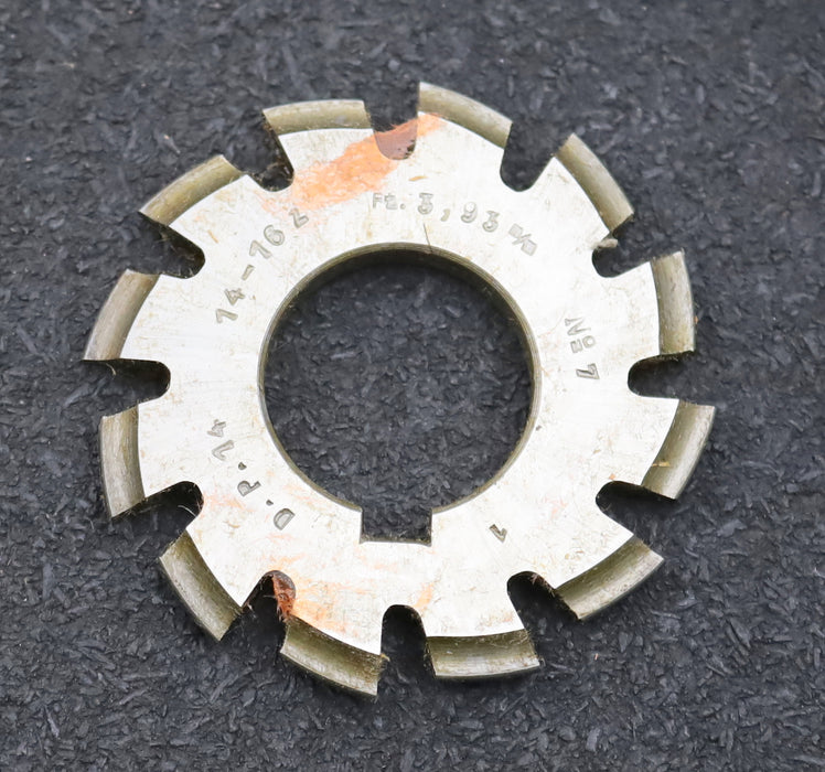 Bild des Artikels DOLD-Zahnformfräser-D.P.=-14-No.-7-für-Z=-14-16-EGW-14-1/2°-gear-profile-cutter