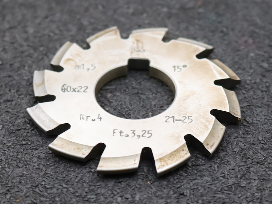 Bild des Artikels DOLD-Zahnformfräser-m=-1,5mm-No.-4-für-Z=-21-25-EGW-15°-gear-profile-cutter