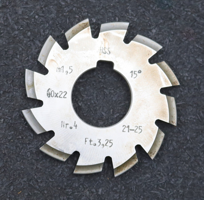 Bild des Artikels DOLD-Zahnformfräser-m=-1,5mm-No.-4-für-Z=-21-25-EGW-15°-gear-profile-cutter