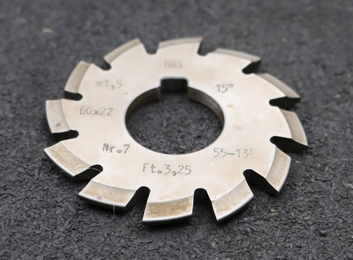 Bild des Artikels DOLD-Zahnformfräser-m=-1,5mm-No.-7-für-Z=-55-134-EGW-15°-gear-profile-cutter
