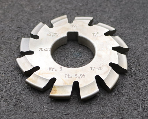 Bild des Artikels DOLD-Zahnformfräser-m=-2,75mm-No.-3-für-Z=-17-20-EGW-15°-gear-profile-cutter