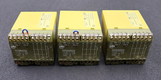 Bild des Artikels PILZ-3x-Sicherheitsrelais-PNOZ-24VDC-3S-1Ö-ID-No.:-474695-24VDC-3,5VA