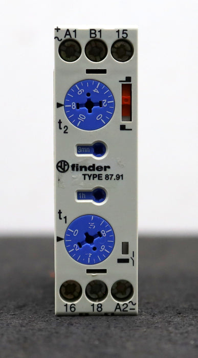Bild des Artikels FINDER-Zeitrelais-Type-879-0240-24…240VAC-24…48VDC-2x0,05s…60H-8A-gebraucht