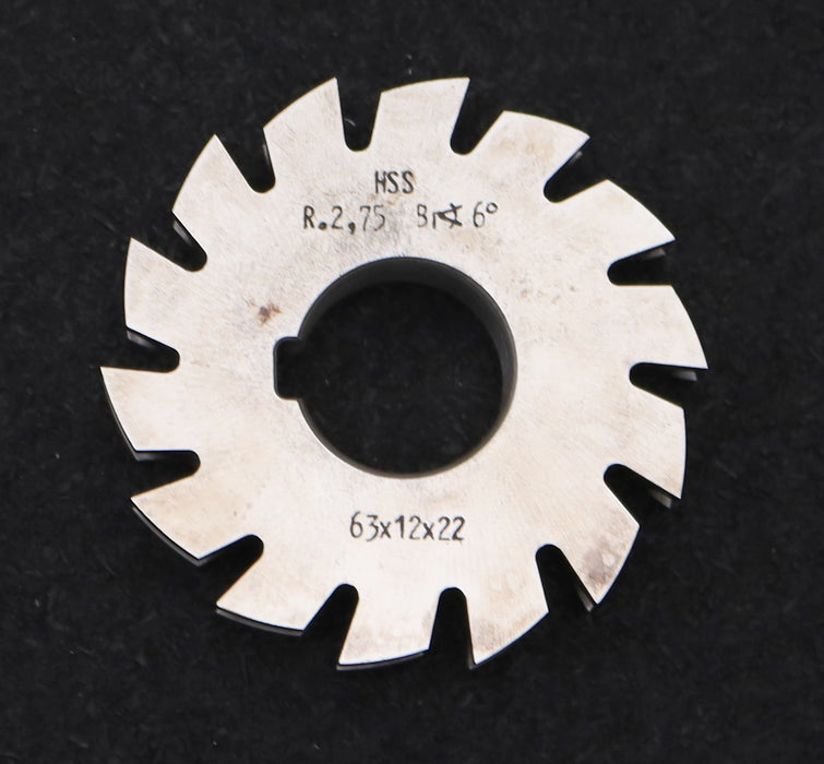 Bild des Artikels DOLD-Halbrund-Formfräser-konkav-Radiusfräser-Radius-2,75mm-Spannwinkel-6°