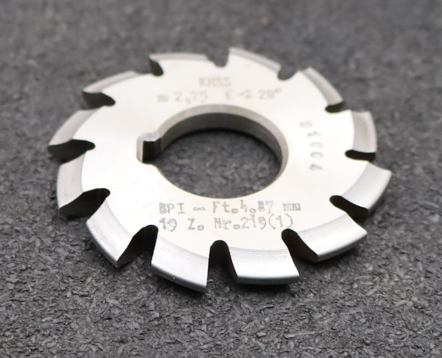 Bild des Artikels DOLD-Zahnformfräser-m=-2,25mm-No.-1-Z=-19-EGW-20°-BP-I-Ø60x22mm-12-Spannuten