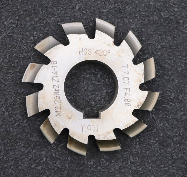 Bild des Artikels DOLD-Zahnformfräser-m=-2,25mm-No.-2-Z=-14-16-EGW-20°-Ø60x22mm-mit-LKN-