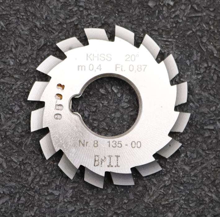 Bild des Artikels DOLD-Zahnformfräser-gear-profile-cutter-m=-0,4mm-No.-8-Z=-135-00-EGW-20°-BP-II