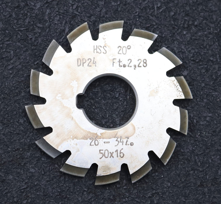 Bild des Artikels DOLD-Zahnformfräser-gear-profile-cutter-DP-24-No.-4--Z=-26-34-EGW-20°Ø50x16mm