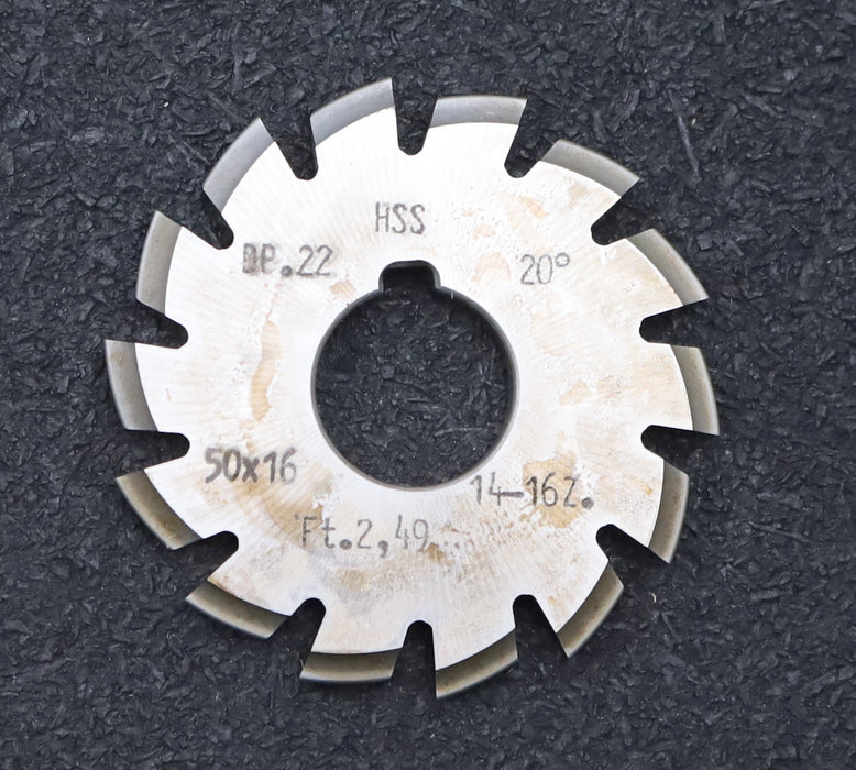 Bild des Artikels DOLD-Zahnformfräser-gear-profile-cutter-DP-22-No.-7--Z=-14-16-EGW-20°Ø50x16mm