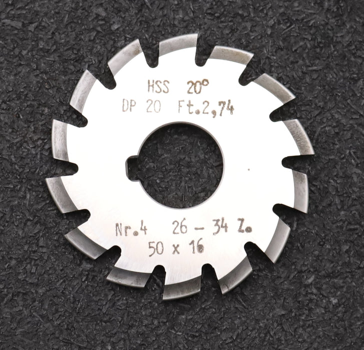 Bild des Artikels DOLD-Zahnformfräser-gear-profile-cutter-DP-20-No.-4--Z=-26-34-EGW-20°Ø50x16mm