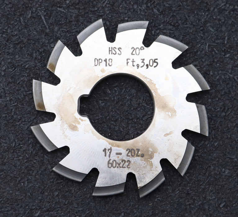 Bild des Artikels DOLD-Zahnformfräser-gear-profile-cutter-DP-18-No.-6--Z=-17-20-EGW-20°Ø60x22mm