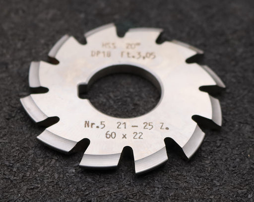 Bild des Artikels DOLD-Zahnformfräser-gear-profile-cutter-DP-18-No.-5--Z=-21-25-EGW-20°Ø60x22mm