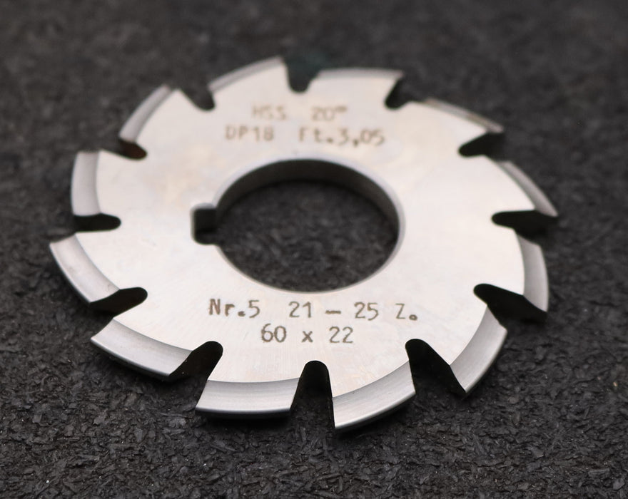 Bild des Artikels DOLD-Zahnformfräser-gear-profile-cutter-DP-18-No.-5--Z=-21-25-EGW-20°Ø60x22mm