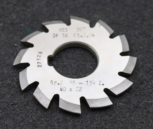 Bild des Artikels DOLD-Zahnformfräser-gear-profile-cutter-DP-18-No.-2--Z=-55-134-EGW-20°Ø60x22mm