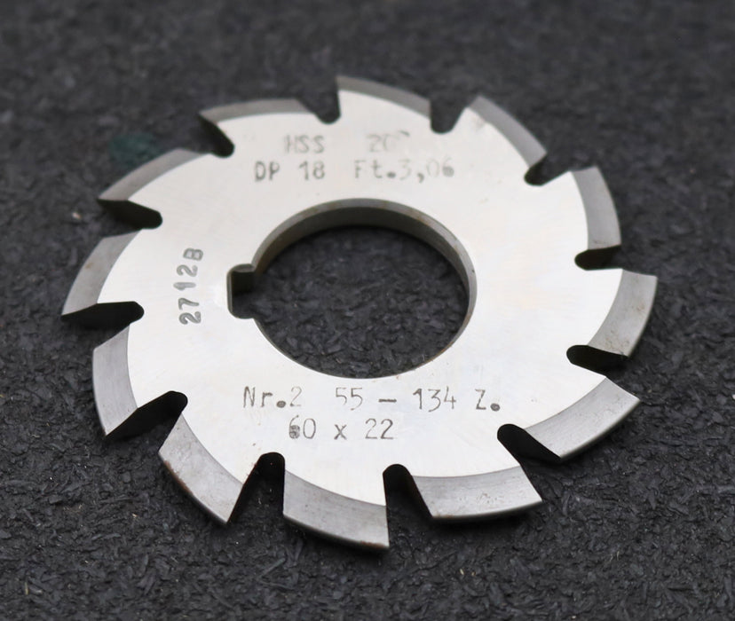 Bild des Artikels DOLD-Zahnformfräser-gear-profile-cutter-DP-18-No.-2--Z=-55-134-EGW-20°Ø60x22mm