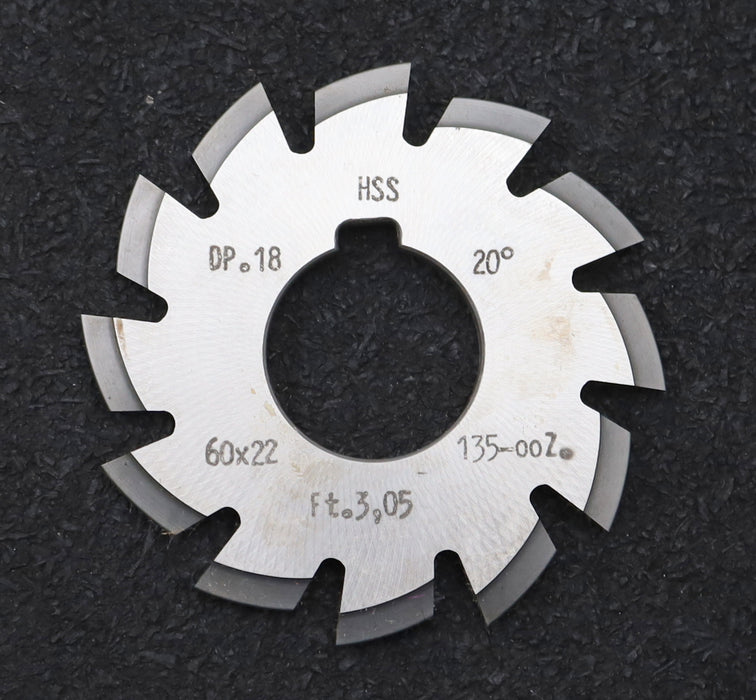 Bild des Artikels DOLD-Zahnformfräser-gear-profile-cutter-DP-18-No.-1--Z=-135-00-EGW-20°Ø60x22mm