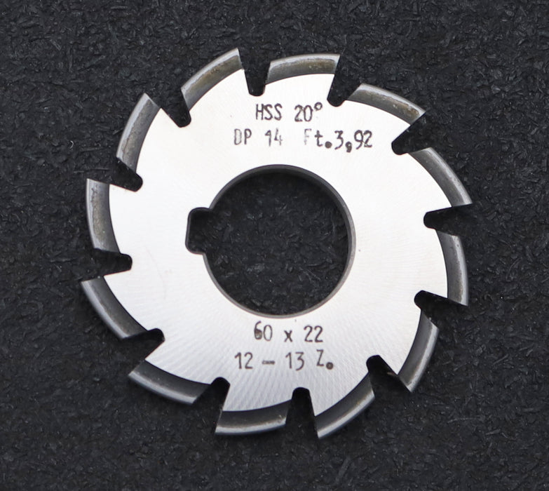 Bild des Artikels DOLD-Zahnformfräser-gear-profile-cutter-DP-14-No.-8--Z=-12-13-EGW-20°Ø60x22mm