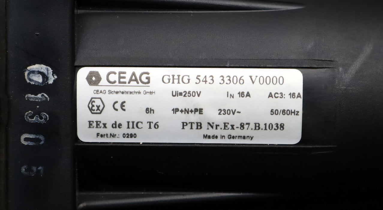 Bild des Artikels CEAG-Kupplung-GHG-543-3306-V0000-3-Polig-16A-230VAC-50/60Hz-gebraucht