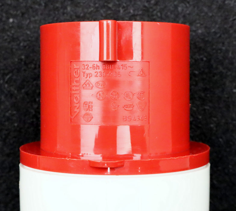 Bild des Artikels WALTHER-CEE-Industriestecker-Typ-230406-4-Polig-32A-380-415VAC-6H-unbenutzt