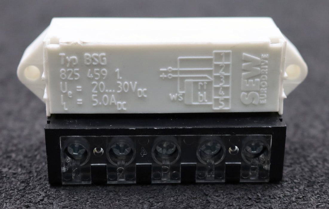 Bild des Artikels SEW-Bremsgleichrichter-Typ-BSG-825-459-1-Ue=20…30VDC-IL=-5.0ADC-gebraucht